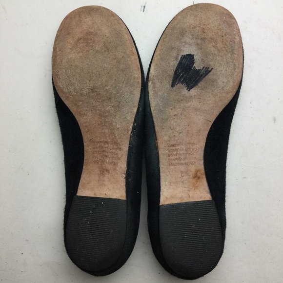 Garnet Hill Signature Black Italian Suede Ballet Flats Size 6.5 - Picture 6 of 11